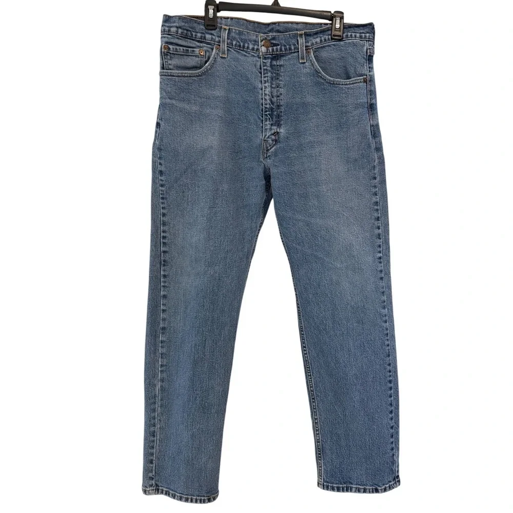 Levis 505 Regular Fit Mens Jeans Medium Wash Blue Straight Leg 38x30 00505-1454